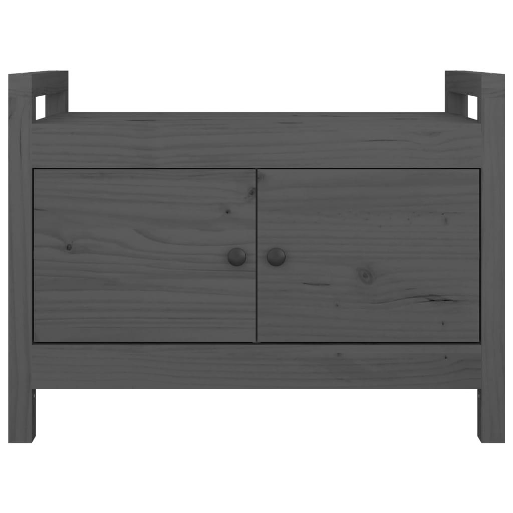 Flurbank Grau 80x40x60 cm Massivholz Kiefer