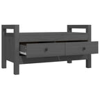 Flurbank Grau 80x40x43 cm Massivholz Kiefer