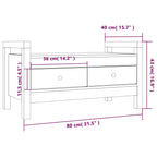 Flurbank Grau 80x40x43 cm Massivholz Kiefer