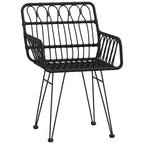Gartenstühle 2 Stk. mit Armlehnen Schwarz 56x64x80 cm PE-Rattan