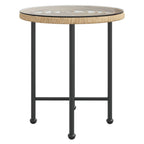 Esstisch Ø50 cm Hartglas und Stahl