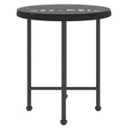 Esstisch Schwarz Ø50 cm Hartglas und Stahl