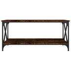 Couchtisch Räuchereiche 100x50x45 cm Holzwerkstoff und Eisen