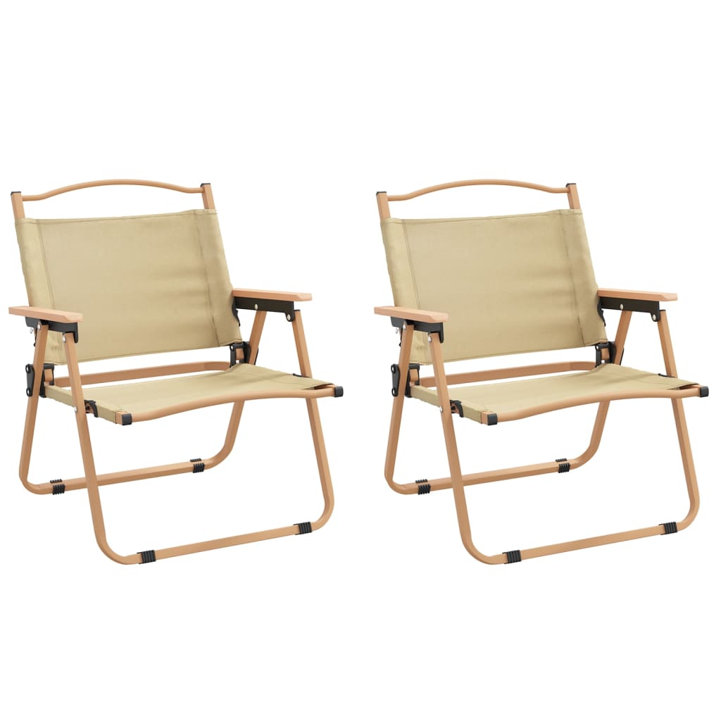 Campingstühle 2 Stk. Beige 54x43x59 cm Oxford-Gewebe