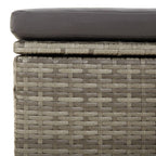 Gartenhocker mit Kissen Grau 55x55x30 cm Poly Rattan