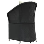 2-tlg. Garten-Lounge-Set mit Kissen Schwarz Poly Rattan