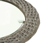 2-tlg. Sofagarnitur in L-Form mit Kissen Grau Poly Rattan