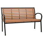 Gartenbank Schwarz und Braun 116 cm Stahl und WPC