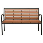 Gartenbank Schwarz und Braun 116 cm Stahl und WPC