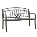 Gartenbank mit Tisch Grau 120 cm Stahl