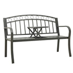 Gartenbank mit Tisch Grau 120 cm Stahl