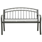 Gartenbank mit Tisch Grau 120 cm Stahl