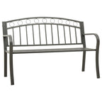 Gartenbank Grau 120 cm Stahl