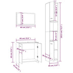 3-tlg. Badmöbel-Set Räuchereiche Holzwerkstoff