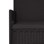 Gartenbank 3-Sitzer mit Kissen Schwarz Poly Rattan