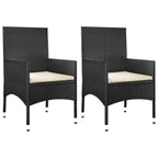 4-tlg. Garten-Lounge-Set mit Kissen Schwarz Poly Rattan