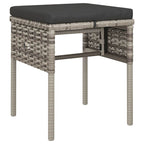 6-tlg. Garten-Lounge-Set mit Kissen Grau Poly Rattan