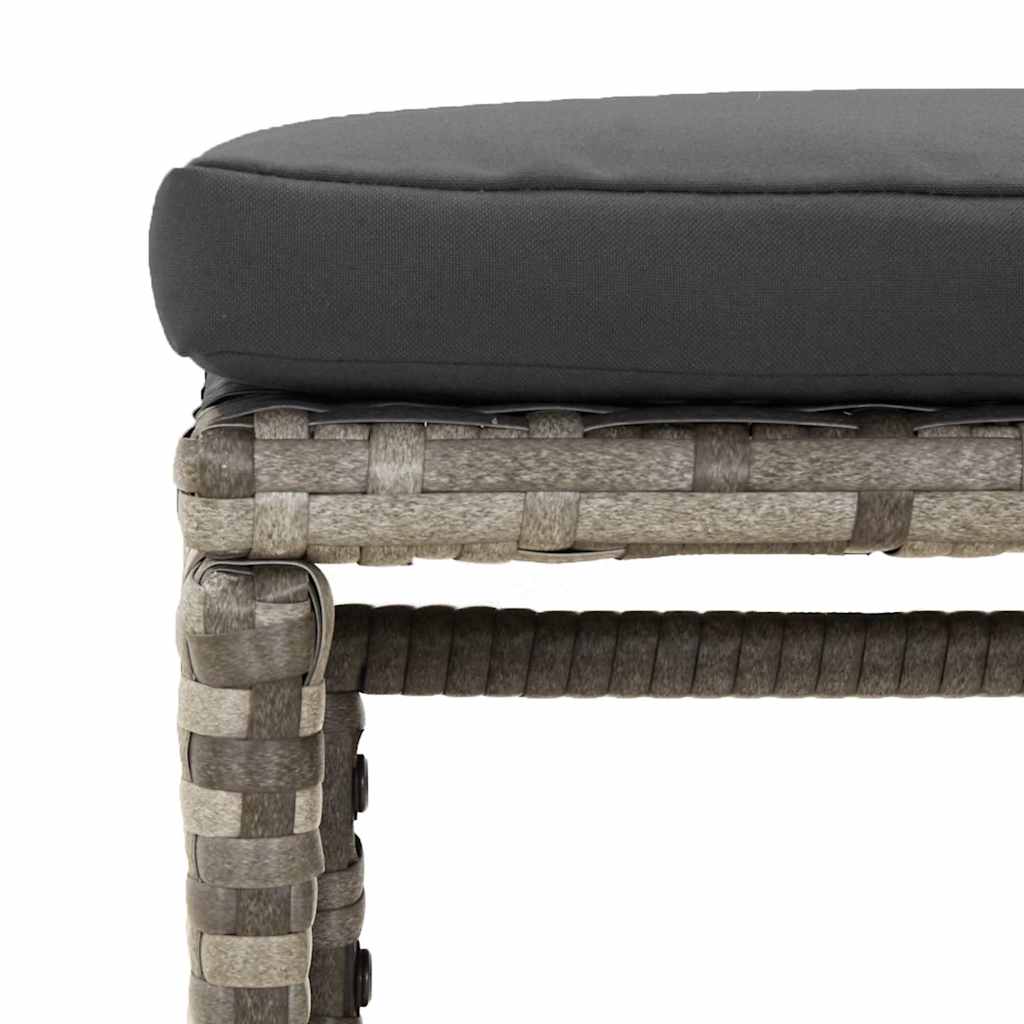6-tlg. Garten-Lounge-Set mit Kissen Grau Poly Rattan