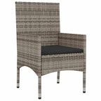 6-tlg. Garten-Lounge-Set mit Kissen Grau Poly Rattan