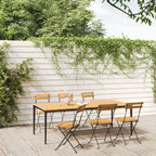 Klappbare Gartenstühle 6 Stk. Stahl und Massivholz Akazie