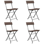 Bistrostühle 4 Stk. Klappbar Braun Poly Rattan und Stahl