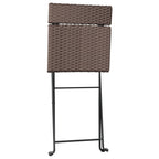 Bistrostühle 4 Stk. Klappbar Braun Poly Rattan und Stahl