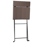 Bistrostühle 6 Stk. Klappbar Braun Poly Rattan und Stahl