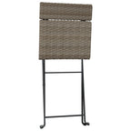 Bistrostühle 8 Stk. Klappbar Grau Poly Rattan und Stahl