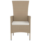 Gartenstühle mit Kissen 2 Stk. Poly Rattan Beige