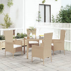 Gartenstühle mit Kissen 4 Stk. Poly Rattan Beige