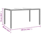 Gartentisch mit Glasplatte Beige Poly Rattan & Hartglas