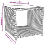 Beistelltisch mit Glasplatte Schwarz Poly Rattan & Hartglas