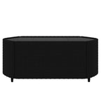 3-tlg. Garten-Lounge-Set mit Kissen Schwarz Poly Rattan