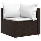 Garten-Ecksofa mit Kissen Braun Poly Rattan