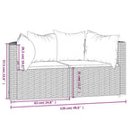 Garten-Ecksofas mit Kissen 2 Stk. Grau Poly Rattan