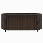 4-tlg. Garten-Lounge-Set mit Kissen Braun Poly Rattan