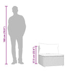 Garten-Mittelsofa mit Kissen Braun Poly Rattan