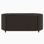 3-tlg. Garten-Lounge-Set mit Kissen Braun Poly Rattan