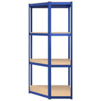 Regale mit 4 Böden 3 Stk. Blau Stahl & Holzwerkstoff