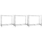 Reifenregale mit 2 Böden 3 Stk. Silbern 110x40x110 cm Stahl