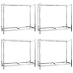 Reifenregale mit 2 Böden 4 Stk. Silbern 110x40x110 cm Stahl