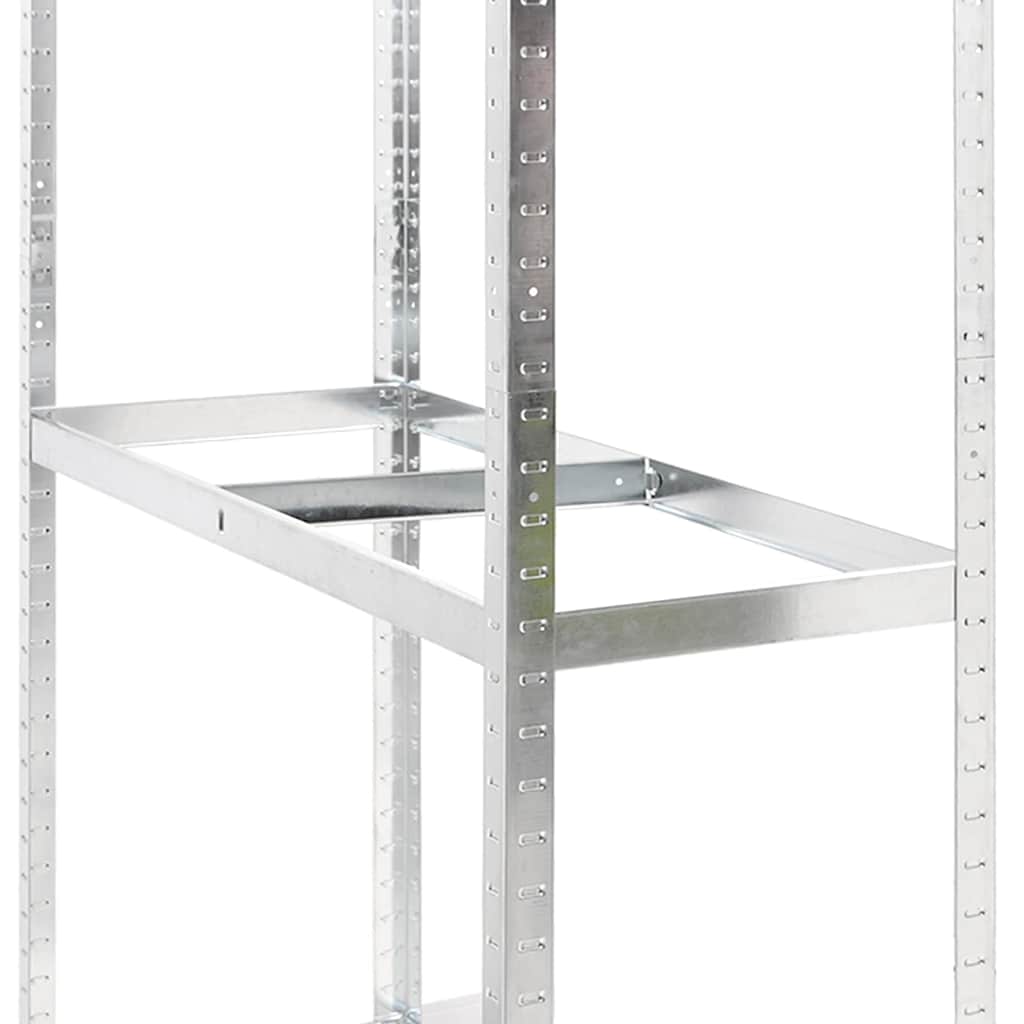 Reifenregale mit 3 Böden 4 Stk. Silbern 110x40x200 cm Stahl