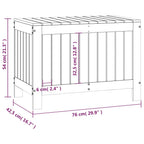Gartentruhe Schwarz 76x42,5x54 cm Massivholz Kiefer