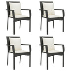 Gartenstühle mit Kissen 4 Stk. Poly Rattan Schwarz