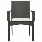Gartenstühle mit Kissen 2 Stk. Poly Rattan Schwarz