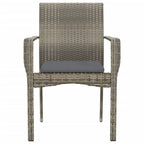 Gartenstühle mit Kissen 2 Stk. Poly Rattan Grau