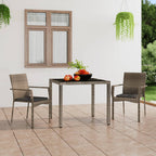 Gartenstühle mit Kissen 2 Stk. Poly Rattan Grau