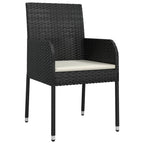 Gartenstühle mit Kissen 2 Stk. Poly Rattan Schwarz