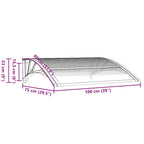 Türvordach Schwarz 100 x 75 cm Polycarbonat