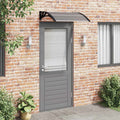 Türvordach Schwarz 100 x 75 cm Polycarbonat